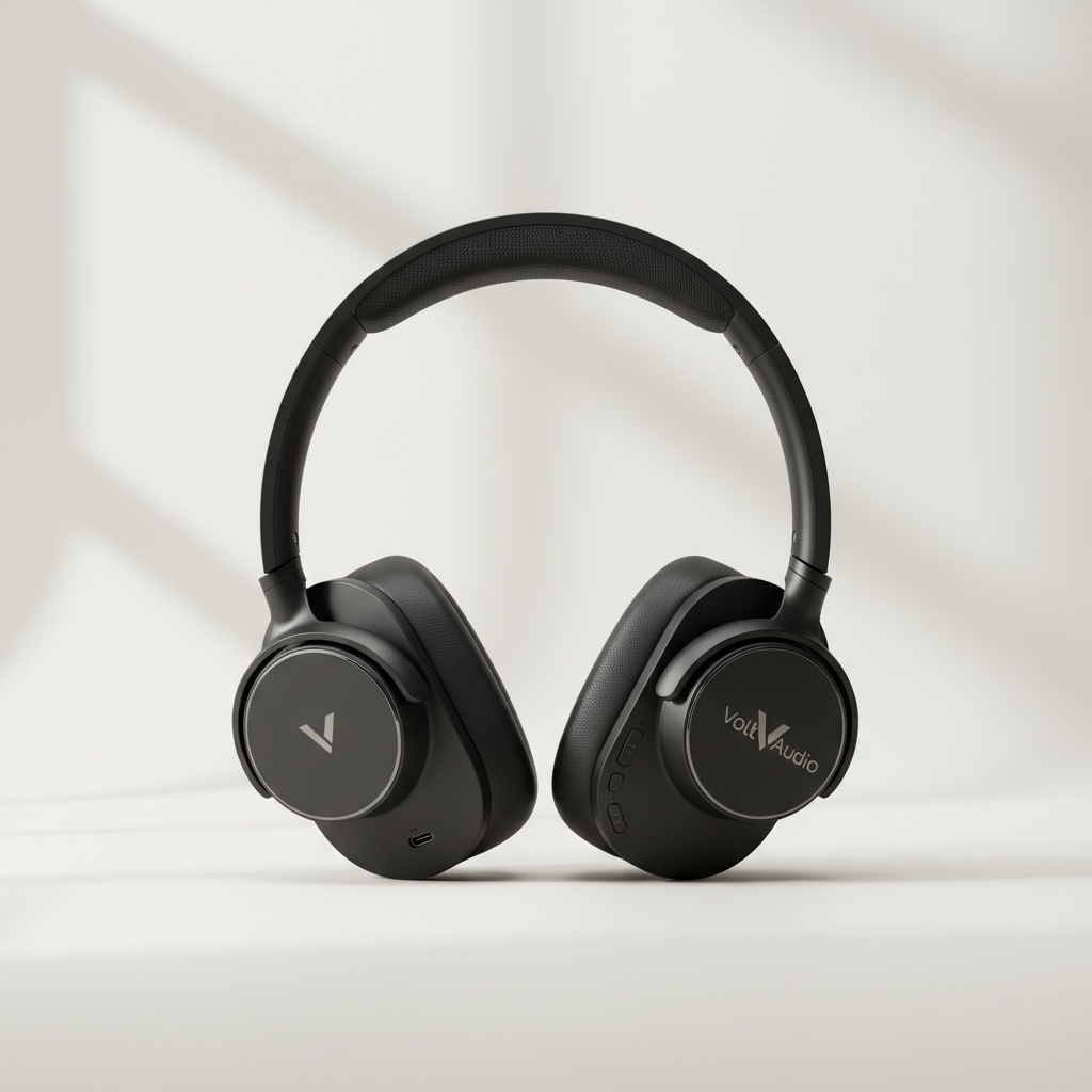 VoltAudio Aurora Pro wireless ANC headphones showcasing a premium over-ear design